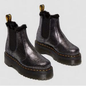Dr. Martens Black Glitter Combat Boots
